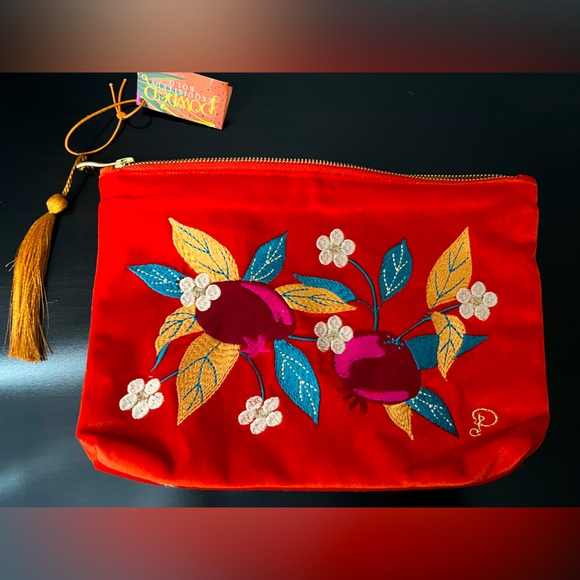 Handbags - Powder Luxury Velvet Zip Pouch